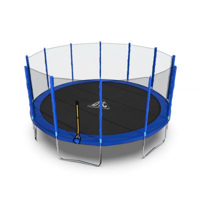 Батут с сеткой DFC Trampoline Fitness 16ft синий (16FT-TR-B) Сетка шлифовальная #1